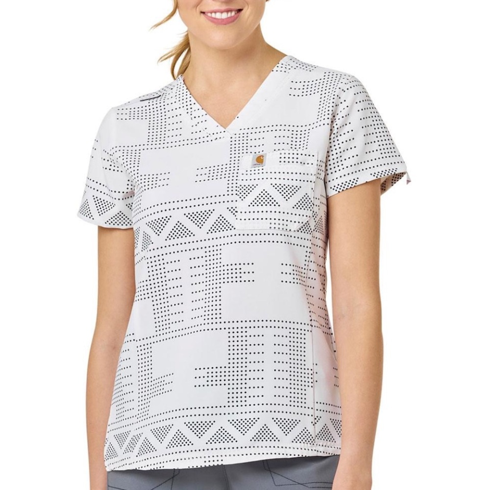 Carhartt Women's Force® Cross-Flex Modern Fit Tuck-In Print Scrub Top